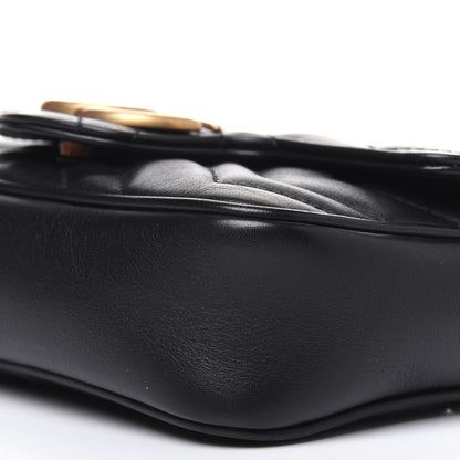 Gucci Calfskin Matelasse Super Mini GG Marmont Shoulder Bag Black 10 of 12