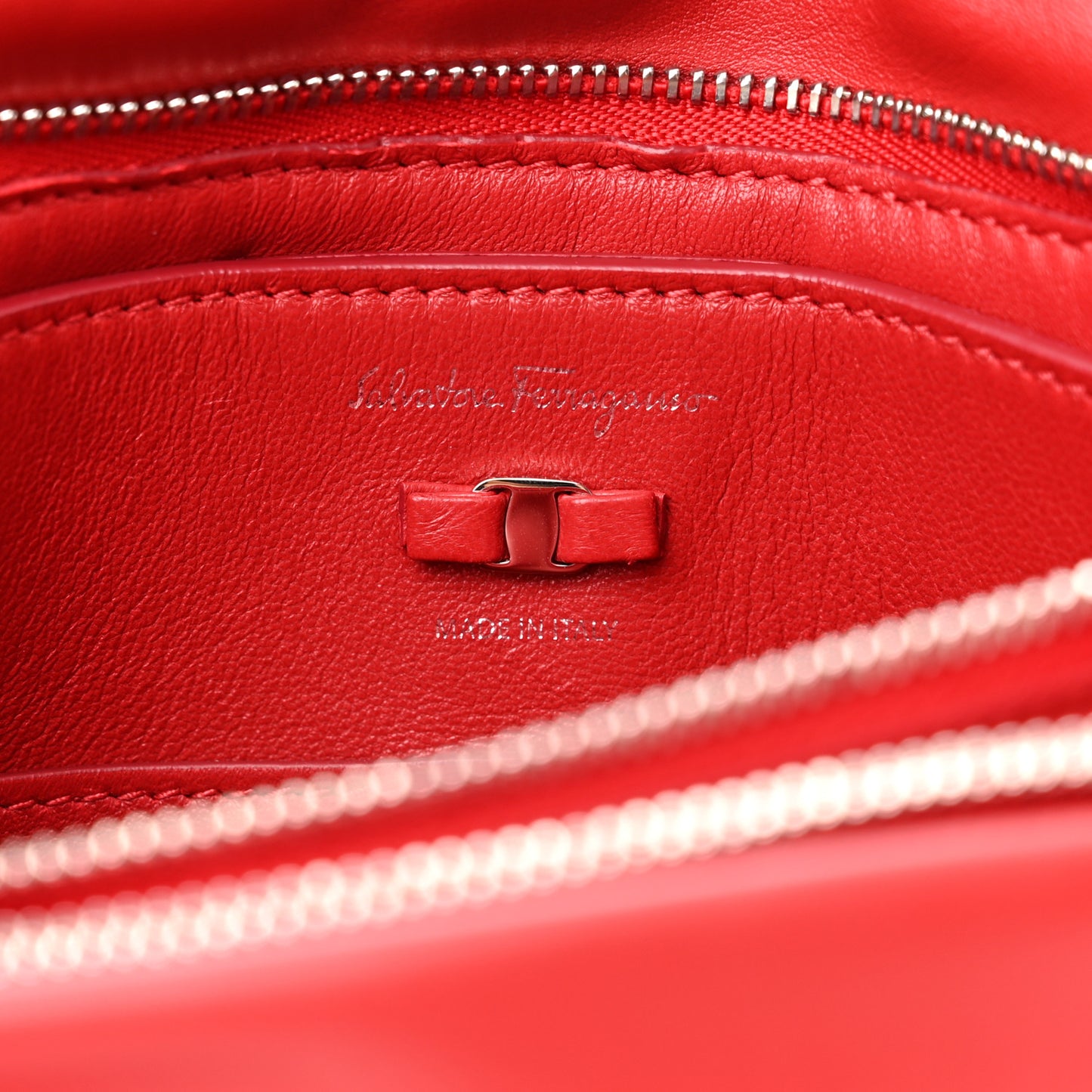 Calfskin Small Viva Bow Shoulder Bag Red