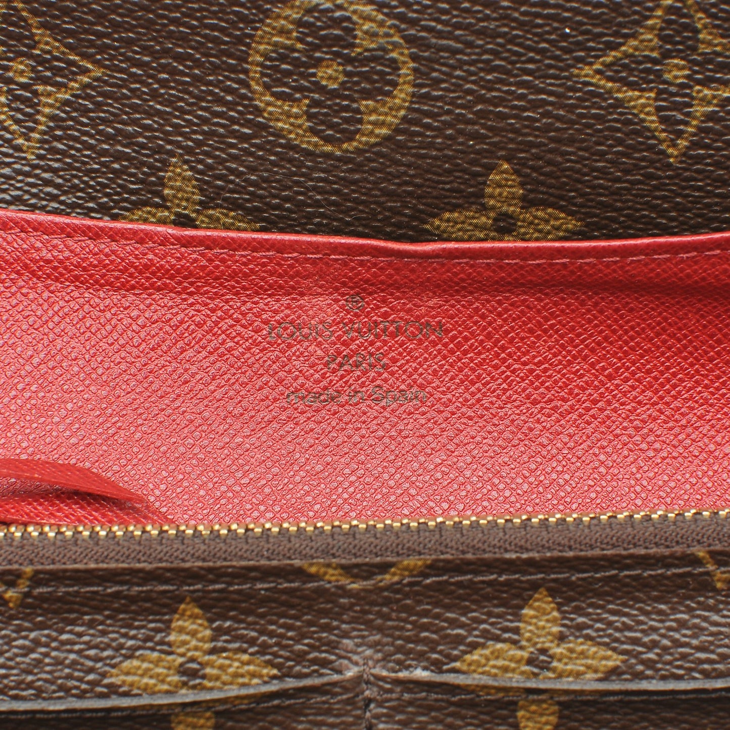 Monogram Emilie Wallet Red