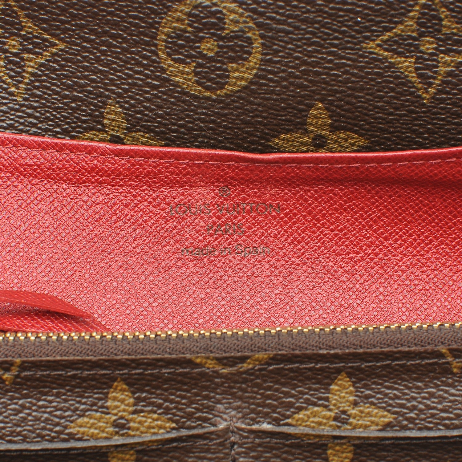 Louis Vuitton Monogram Emilie Wallet Red 9 of 12