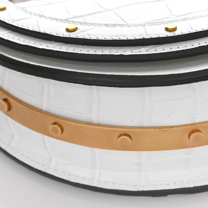 Chloe Calfskin Crocodile Embossed Small Nile Bracelet Minaudiere Bag White 7 of 10