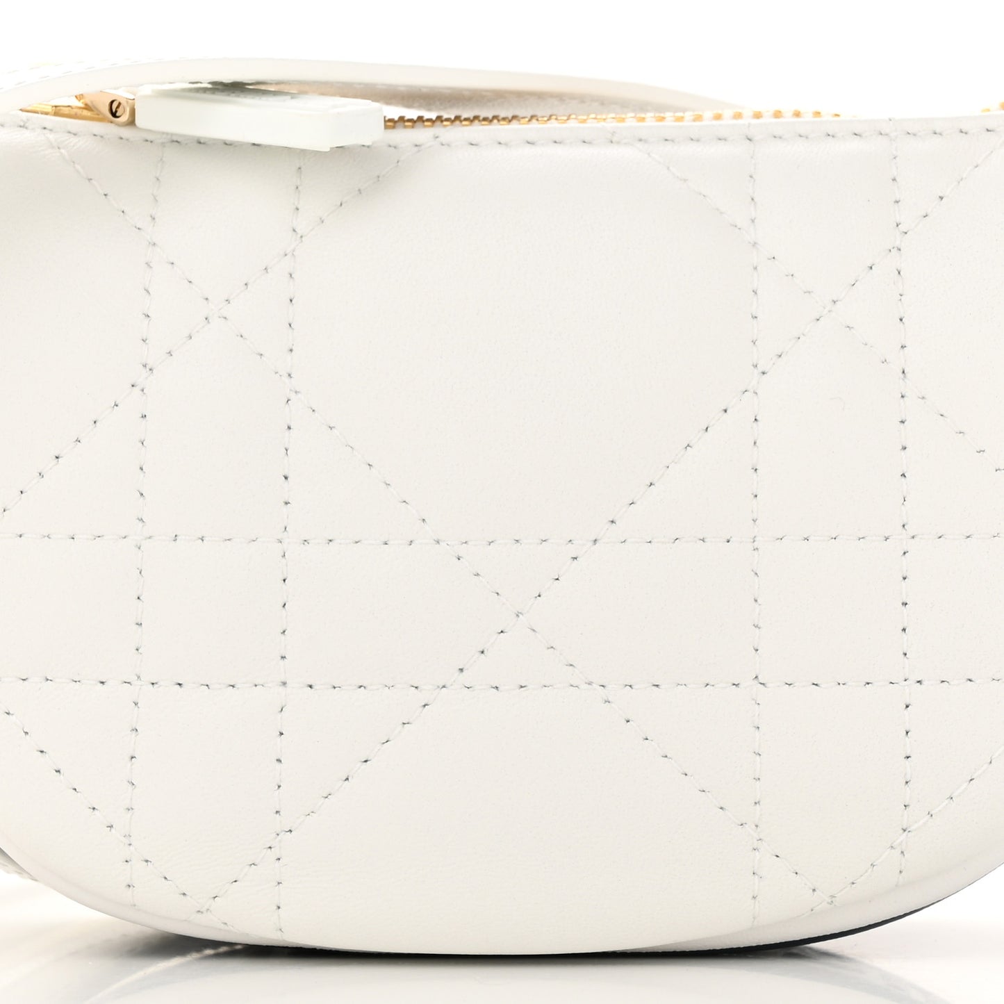 Lambskin Cannage Micro Dior Vibe Hobo Bag White