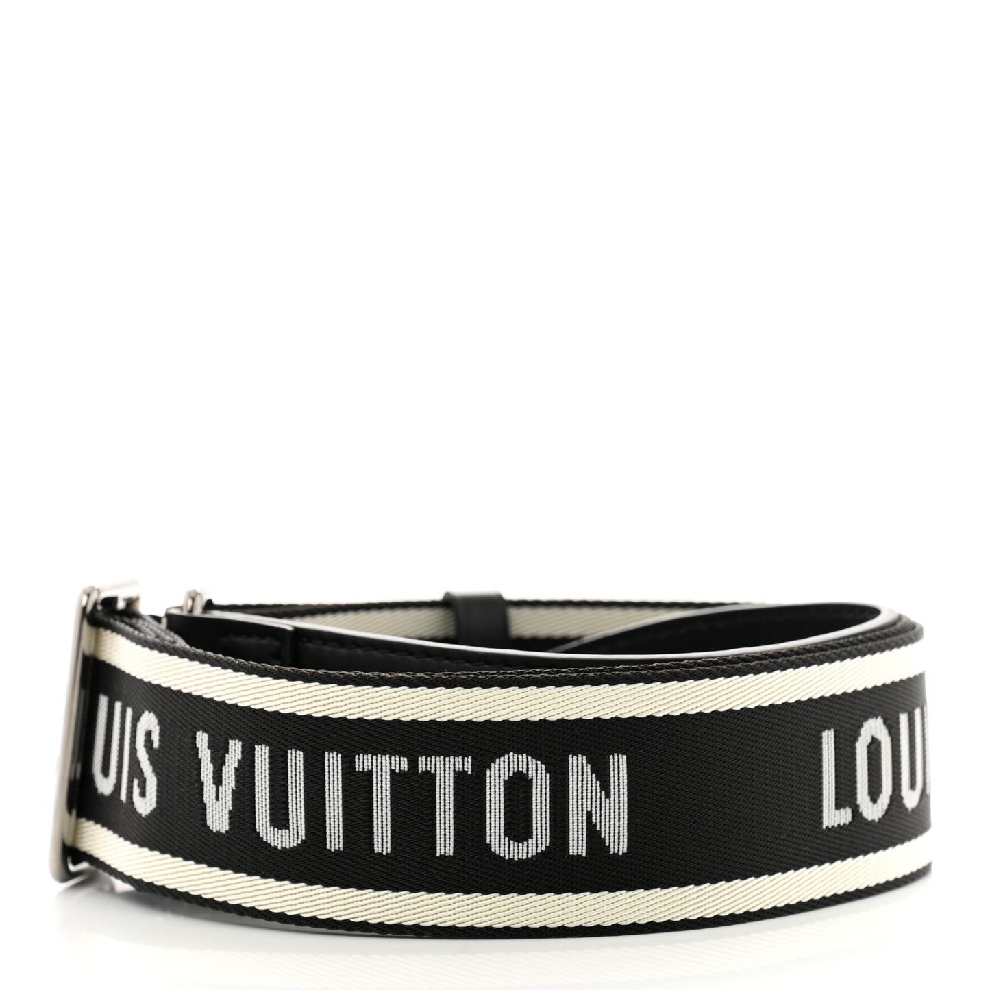 Nylon Jacquard Sporty Bandouliere Shoulder Strap Black