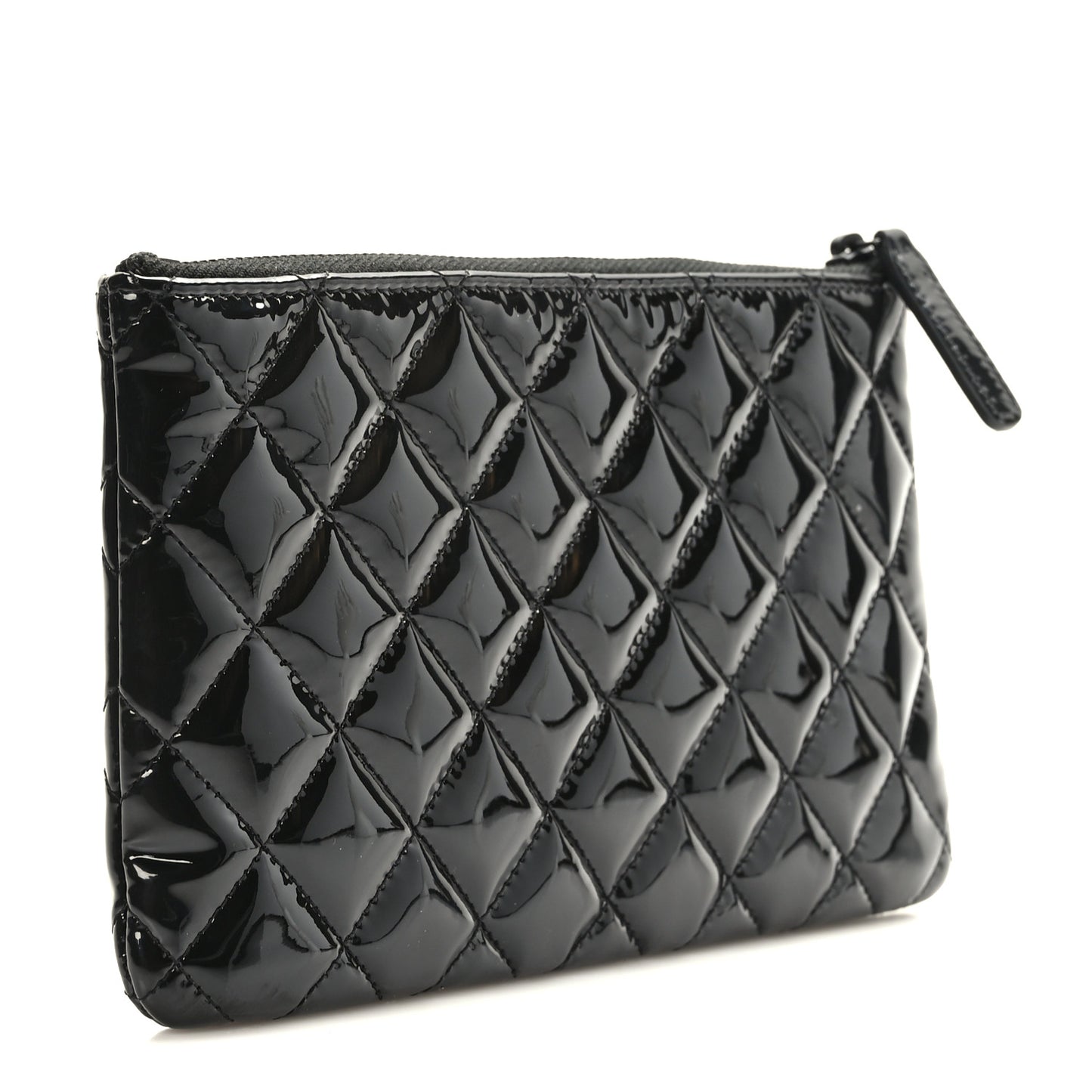 Patent Quilted Medium Reissue Cosmetic Case So Black