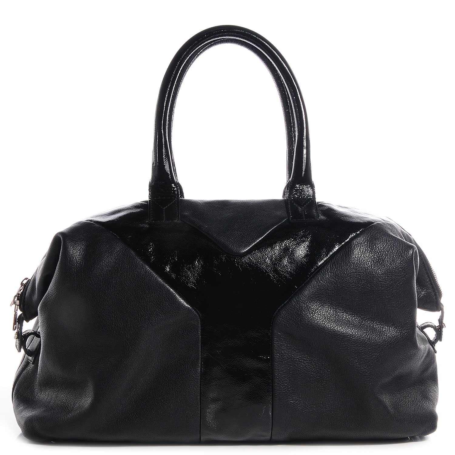 Saint Laurent Calfskin Patent Medium Easy Sac Black 1 of 9