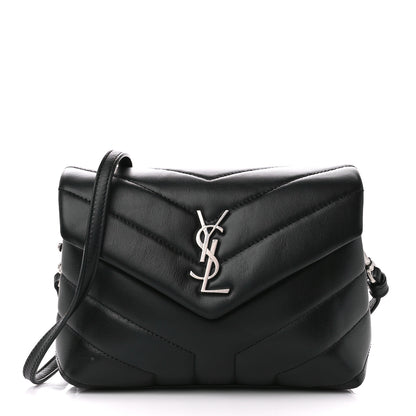 Saint Laurent Calfskin Y Quilted Monogram Toy Loulou Crossbody Bag Black 1 of 11