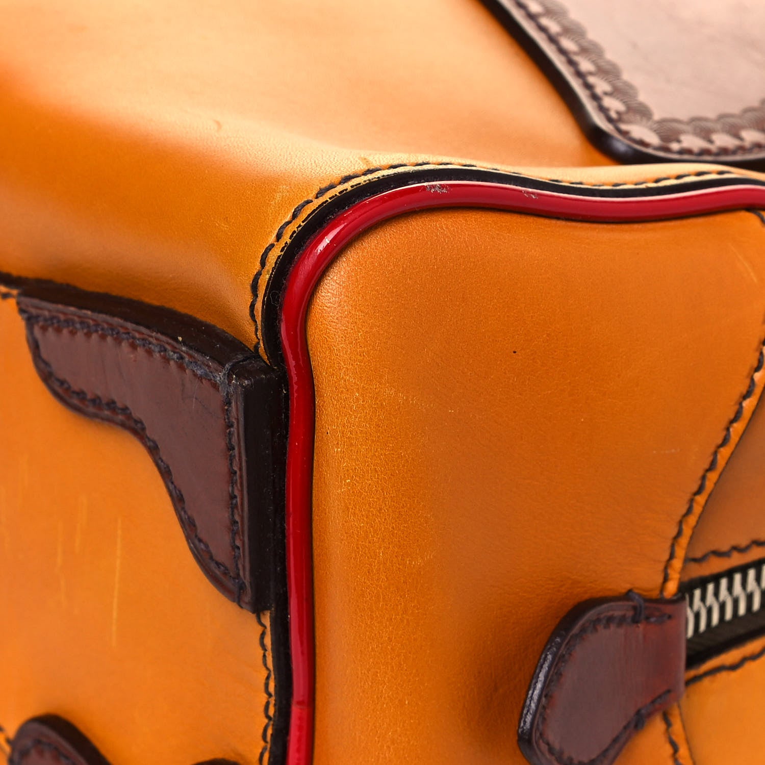 Prada Vitello Bowler Orange 10 of 19