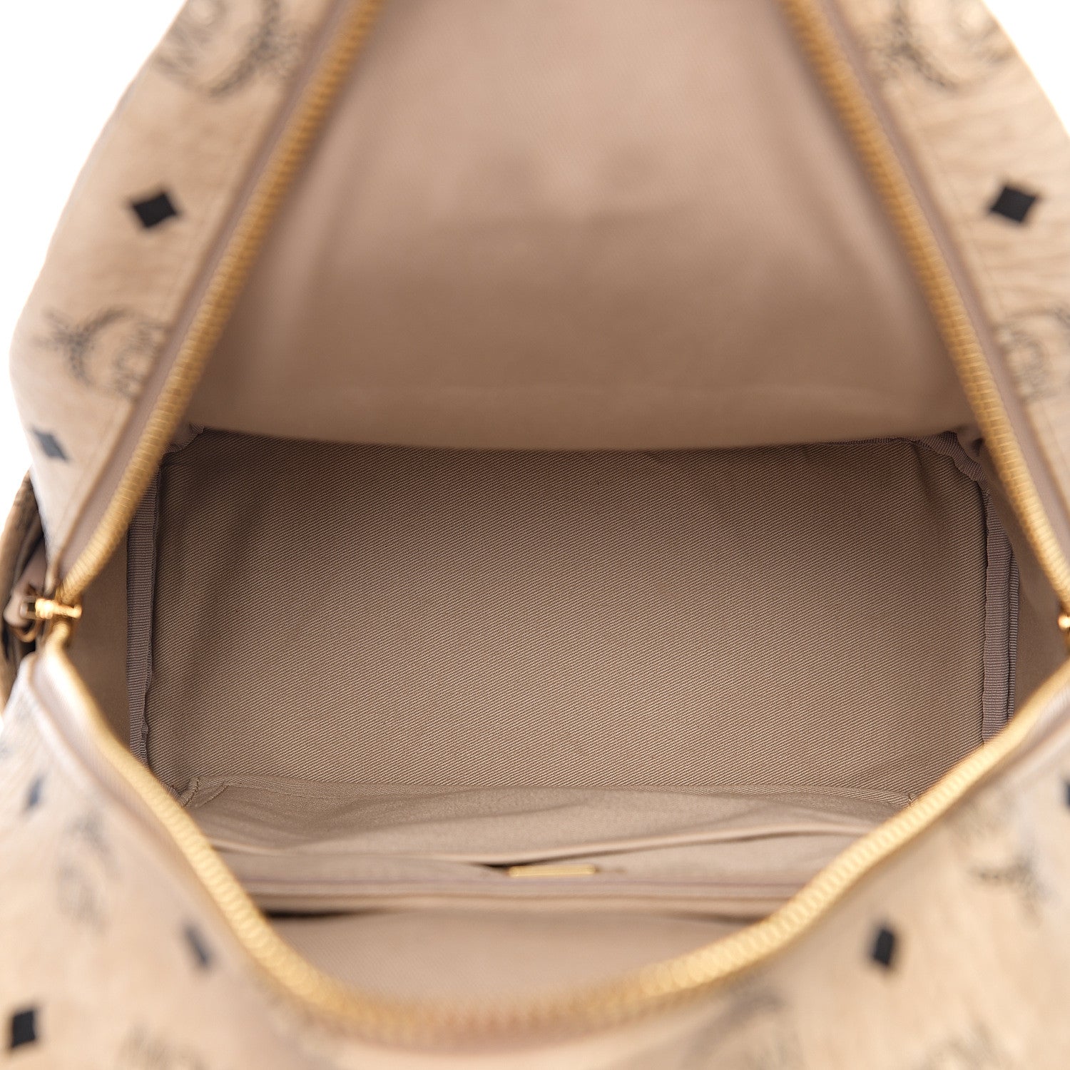 MCM Visetos Small Studded Stark Rabbit Backpack Beige 4 of 9