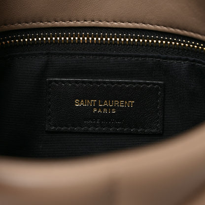 Saint Laurent Lambskin Quilted Toy Loulou Puffer Monogram Chain Satchel Nude Powder 7 of 10