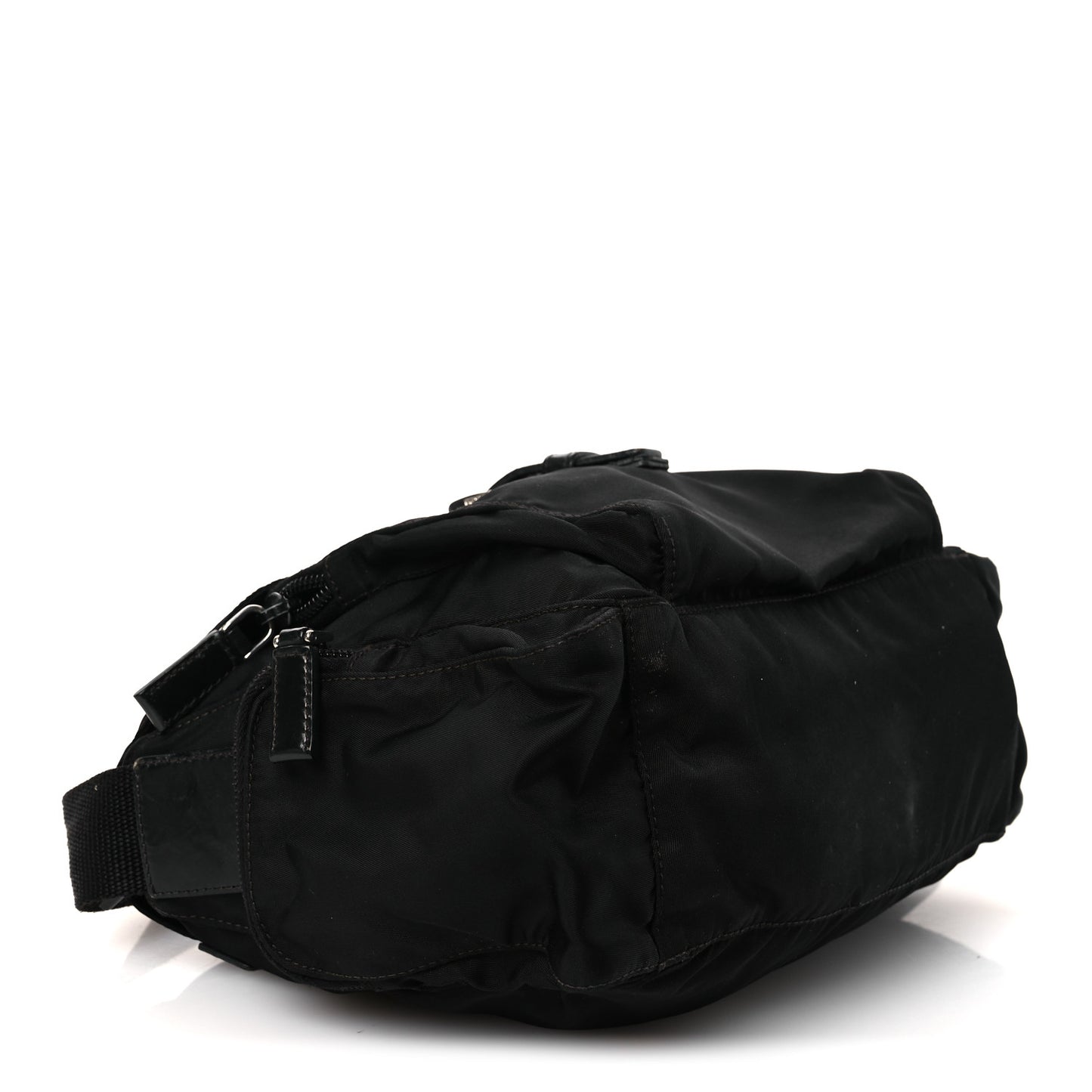 Tessuto Nylon Saffiano Small Vela Messenger Black