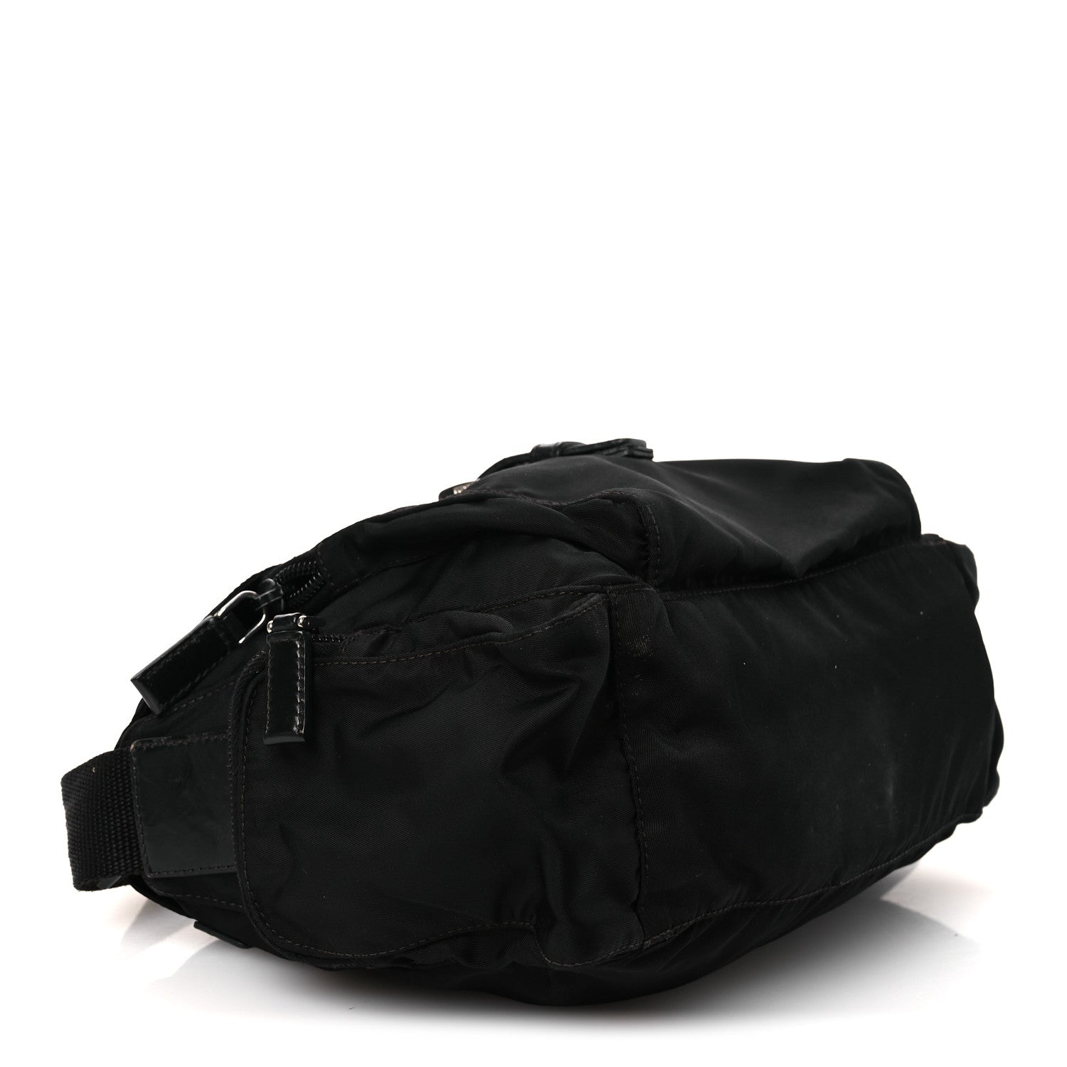 Prada Tessuto Nylon Saffiano Small Vela Messenger Black 4 of 16