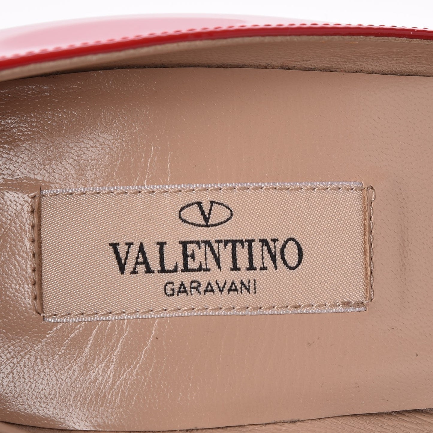 Patent Tan-Go Mary Jane Ankle Strap 100mm Pumps 36.5 Rosso Valentino