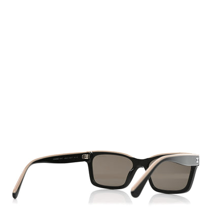 Chanel Acetate Logo Square Sunglasses 5417 Black Beige 4 of 7