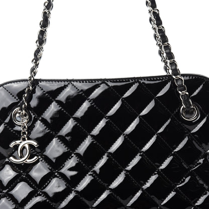 Chanel Patent Quilted Just Mademoiselle Bowling Bag Black 10 of 11