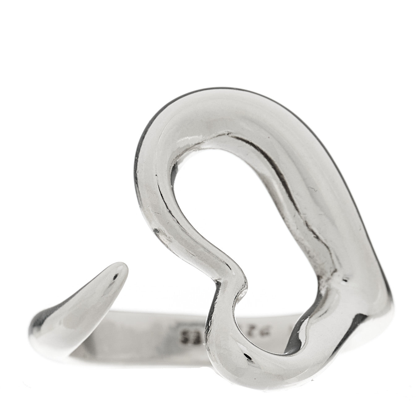 Tiffany Sterling Silver Elsa Peretti Open Heart Ring 48 4.5 1 of 4