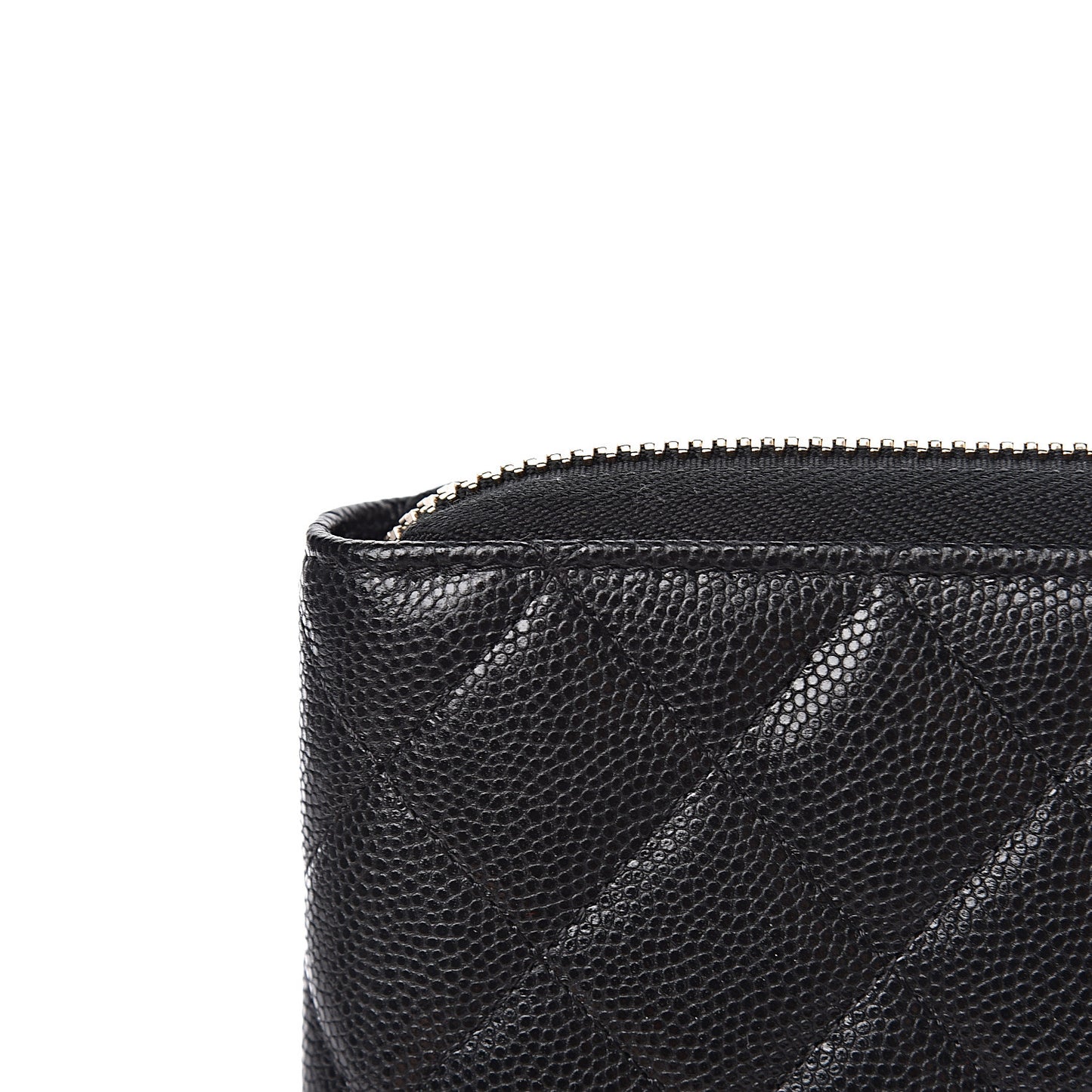 Caviar Quilted Zip Around Notebook Agenda Cover Black