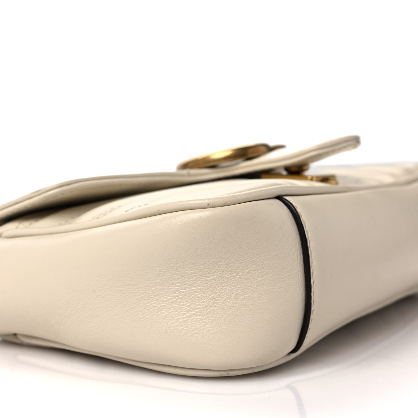 Calfskin Matelasse Mini GG Marmont Shoulder Bag White