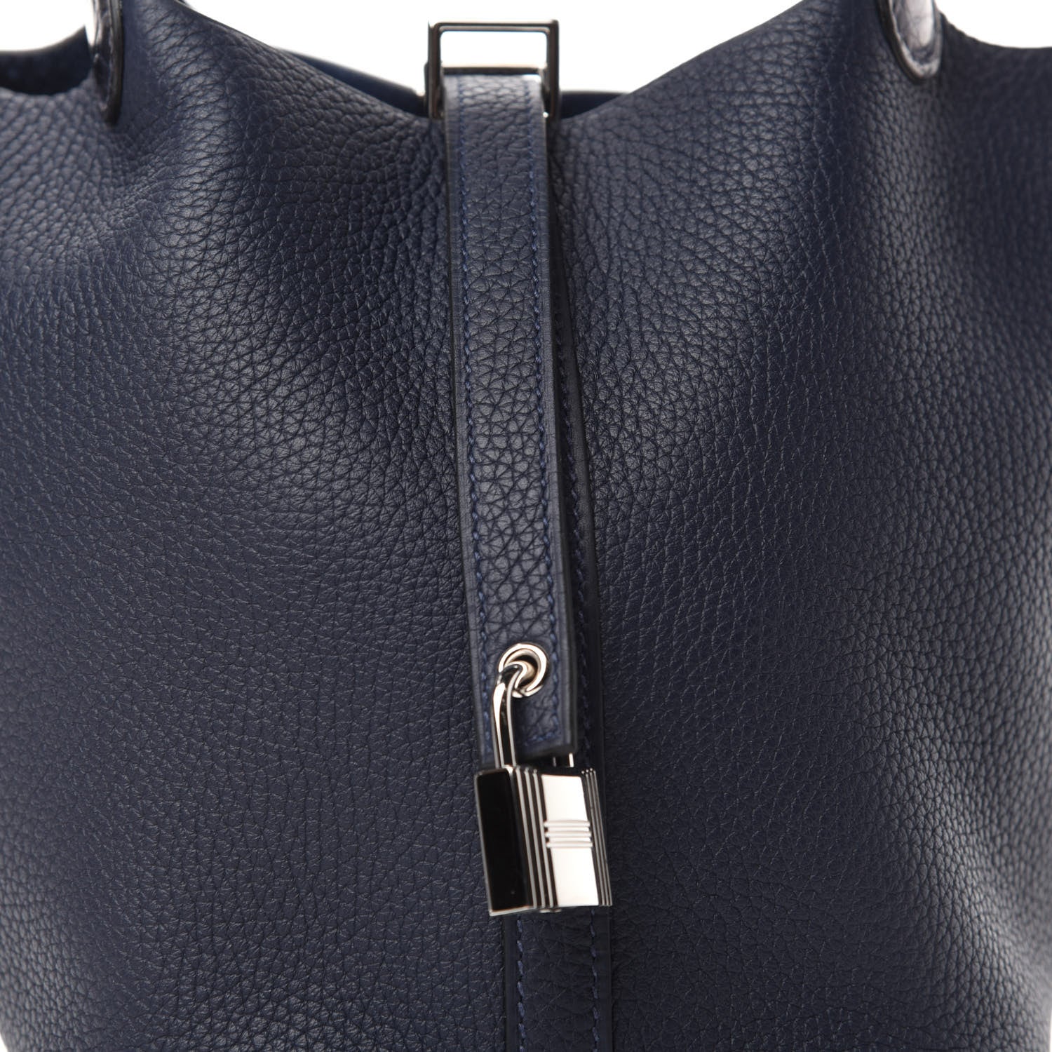 Hermes Taurillon Clemence Matte Alligator Picotin Lock Touch 18 PM Bleu Nuit 10 of 11