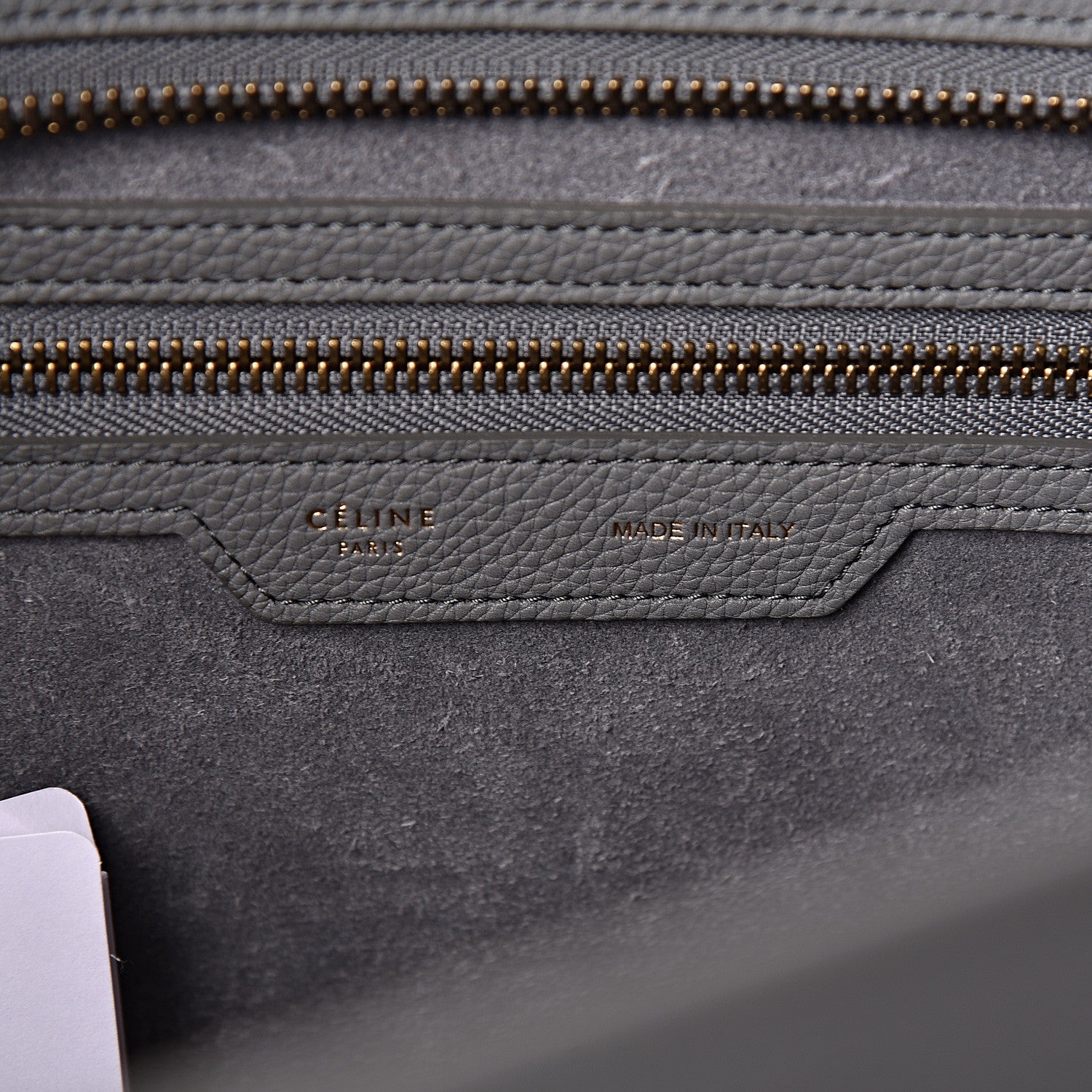 Celine Drummed Calfskin Mini Luggage Kohl 6 of 9