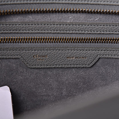 Celine Drummed Calfskin Mini Luggage Kohl 6 of 9