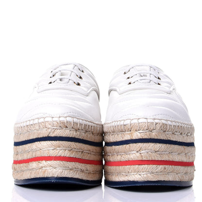 Gucci Nappa Matelasse GG Pilar Flatform Lace-Up Espadrilles 37 Great White 2 of 11