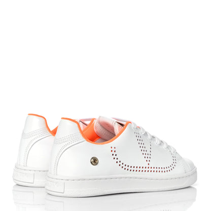 Valentino Garavani Calfskin Womens Backnet Sneakers 35 White Orange Fluo 4 of 9