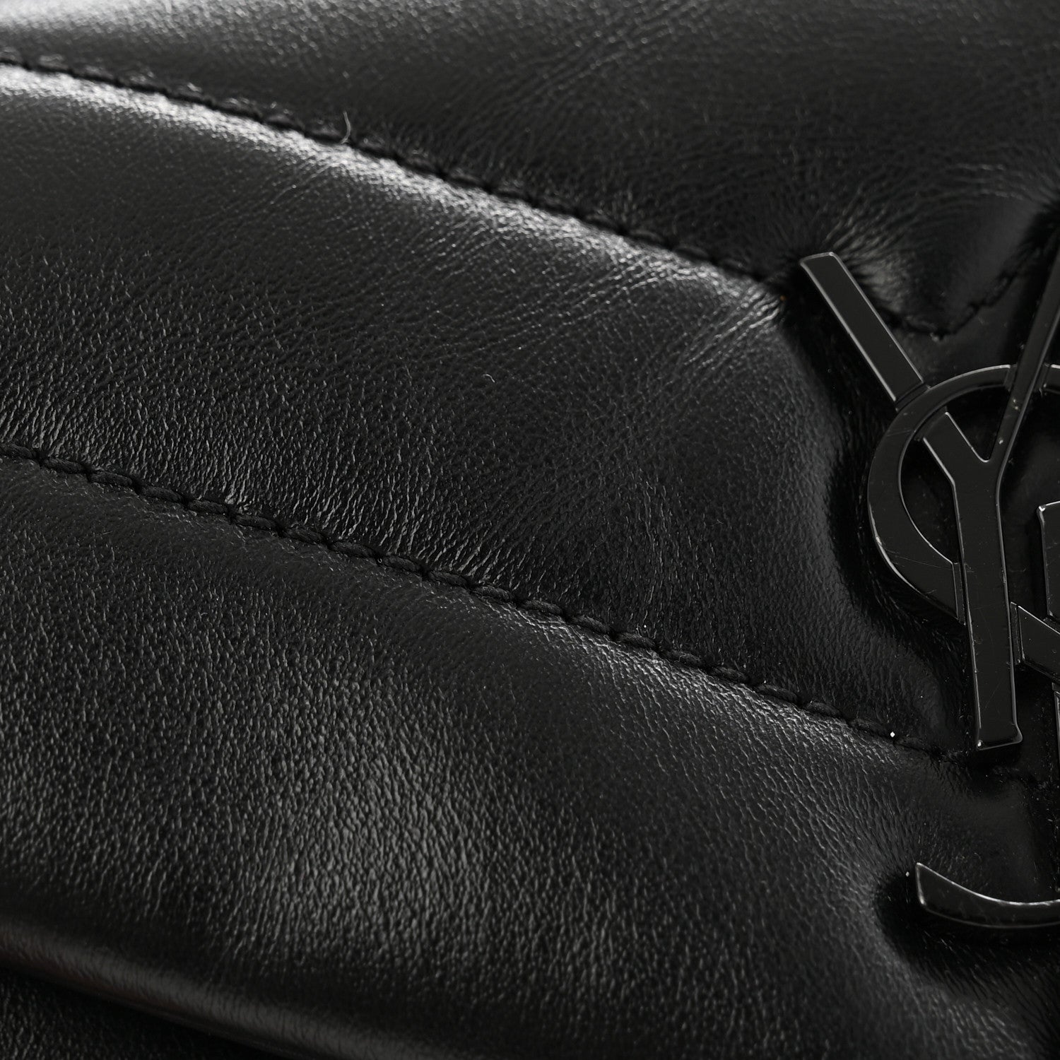 Saint Laurent Calfskin Y Quilted Monogram Monochrome Toy Loulou Crossbody Bag Black 12 of 15