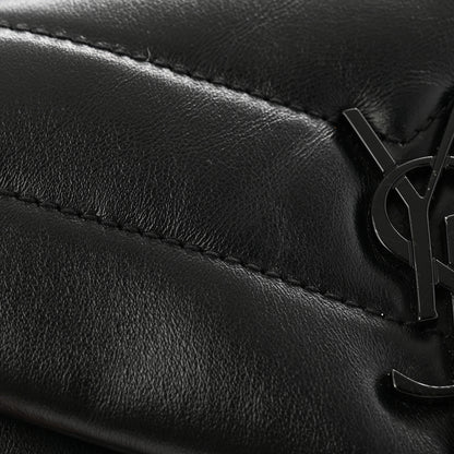 Saint Laurent Calfskin Y Quilted Monogram Monochrome Toy Loulou Crossbody Bag Black 12 of 15