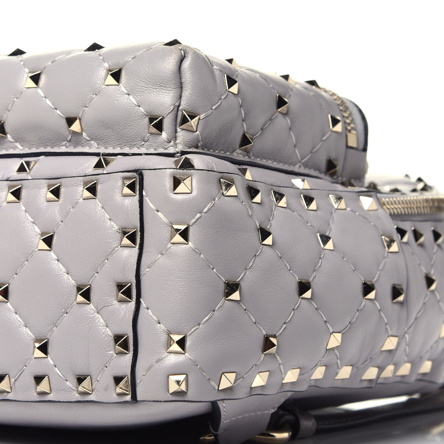 Valentino Garavani Nappa Quilted Mini Rockstud Spike Backpack Pastel Grey 8 of 8