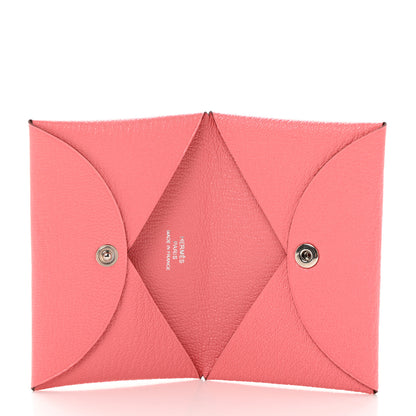 Hermes Chevre Mysore Calvi Card Case Rose Azalee 5 of 7