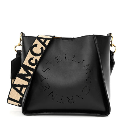 Stella McCartney Eco Alter Nappa Perforated Logo Mini Crossbody Black 1 of 17