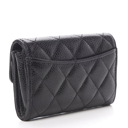 Chanel Caviar Quilted Flap Card Holder Wallet Black 3 of 9