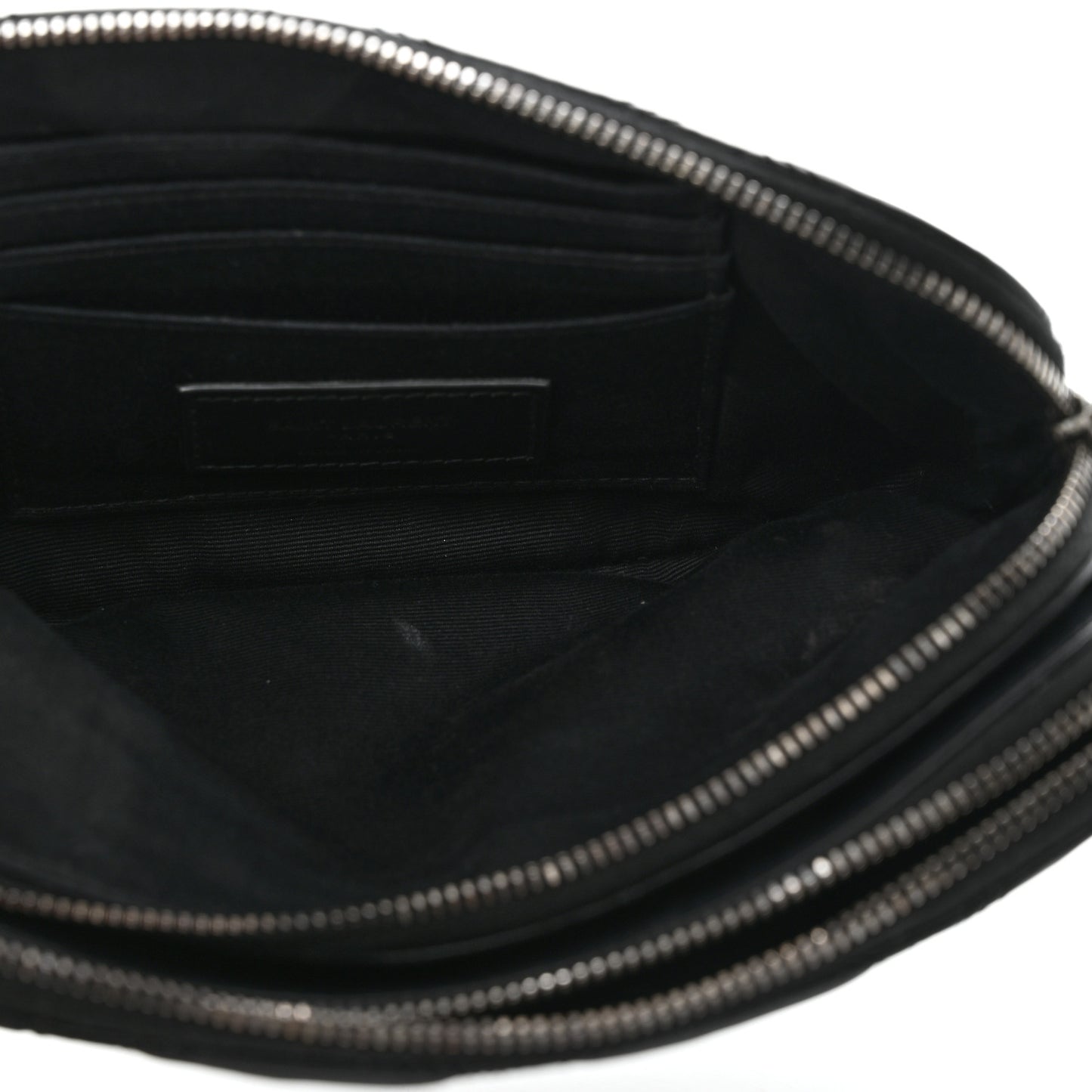 Grained Lambskin Quilted Mini Becky Double Zip Bag Black