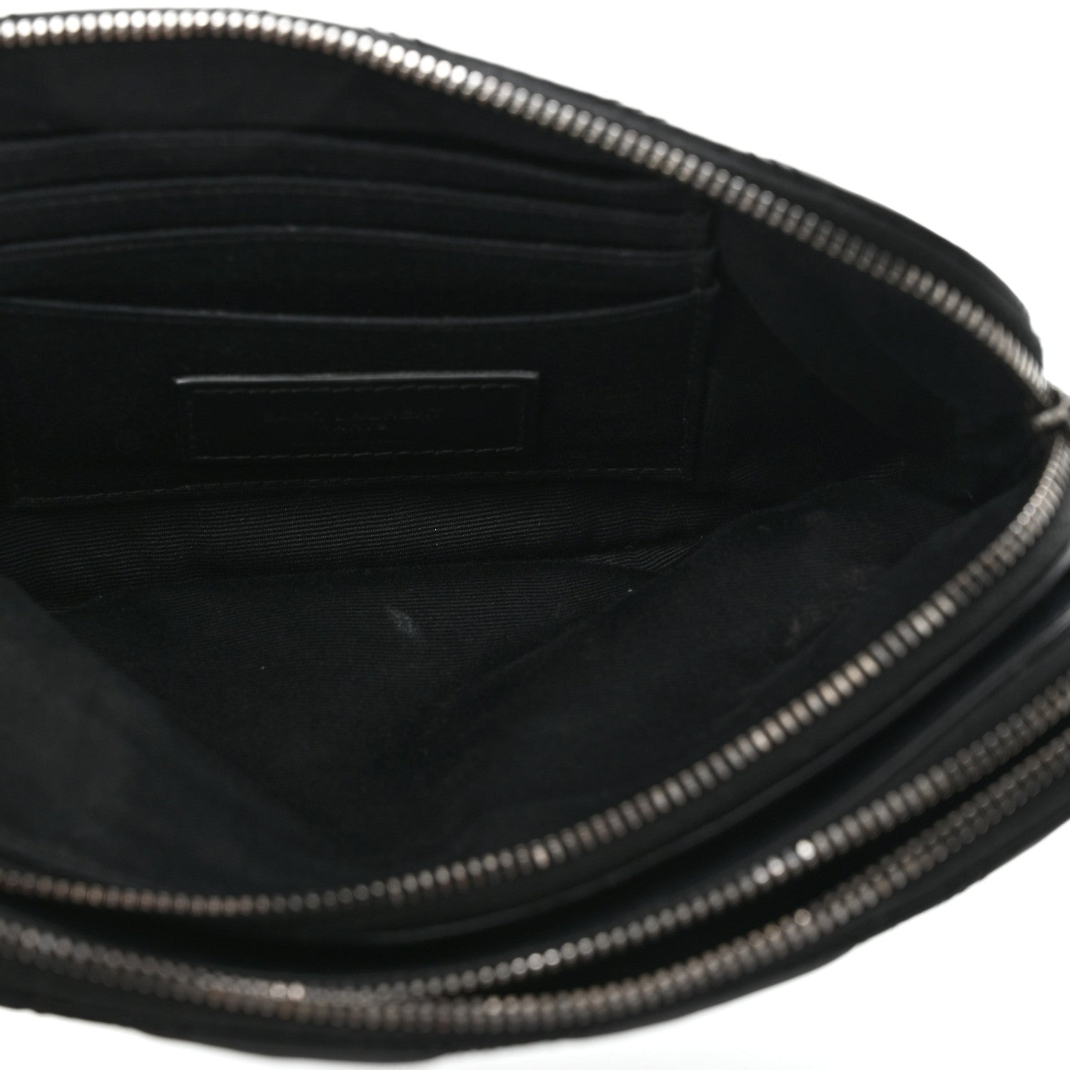Saint Laurent Grained Lambskin Quilted Mini Becky Double Zip Bag Black 5 of 12