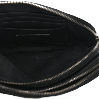 Saint Laurent Grained Lambskin Quilted Mini Becky Double Zip Bag Black 5 of 12