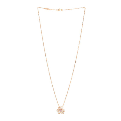Van Cleef & Arpels 18K Rose Gold Diamond Pink Sapphire Small Frivole Pendant Necklace 3 of 5