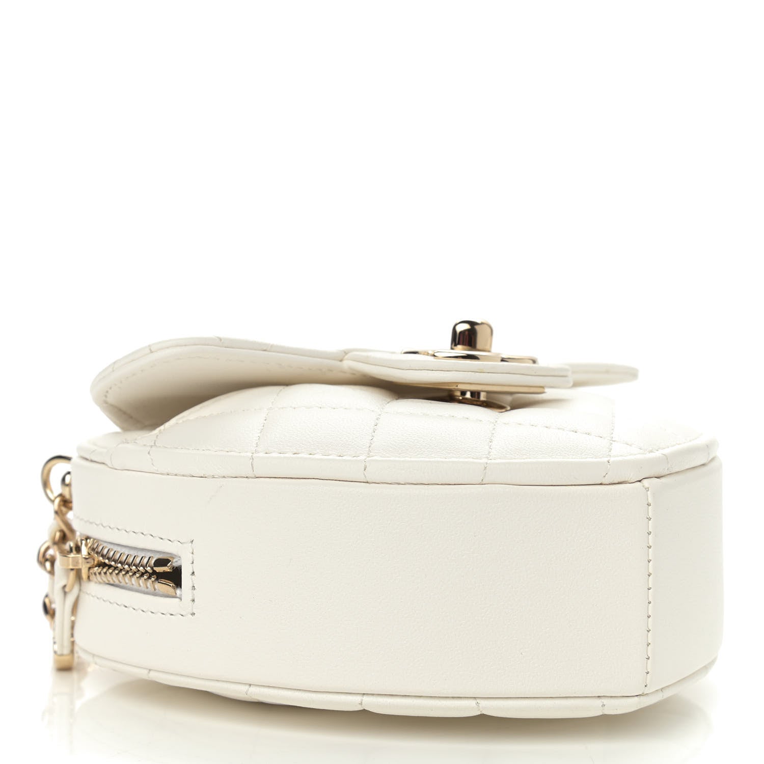 Chanel Lambskin Quilted CC In Love Heart Clutch With Chain White 4 of 10