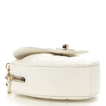 Chanel Lambskin Quilted CC In Love Heart Clutch With Chain White 4 of 10