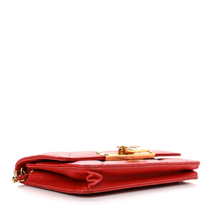 Chanel Lambskin Quilted Golden Class Wallet on Chain WOC Red 4 of 16