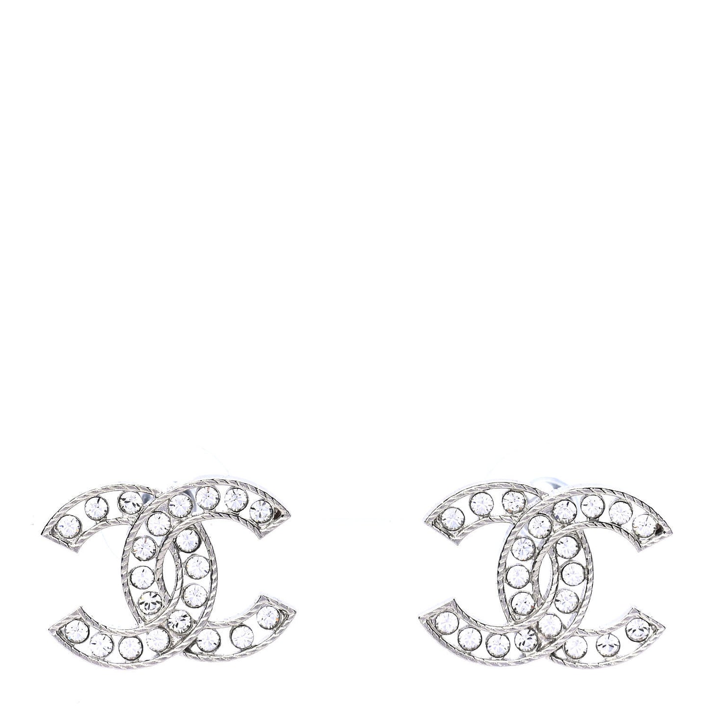 Crystal CC Earrings Silver