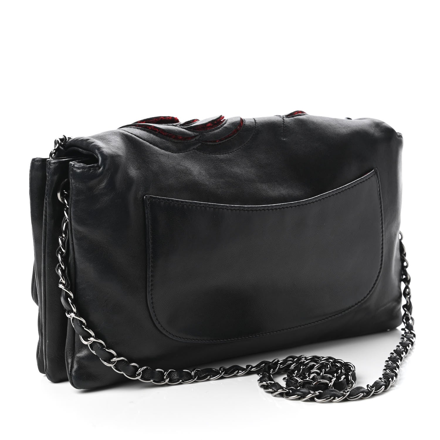 Chanel Lambskin Tweed Large Camellia Petals Flap Black 3 of 10