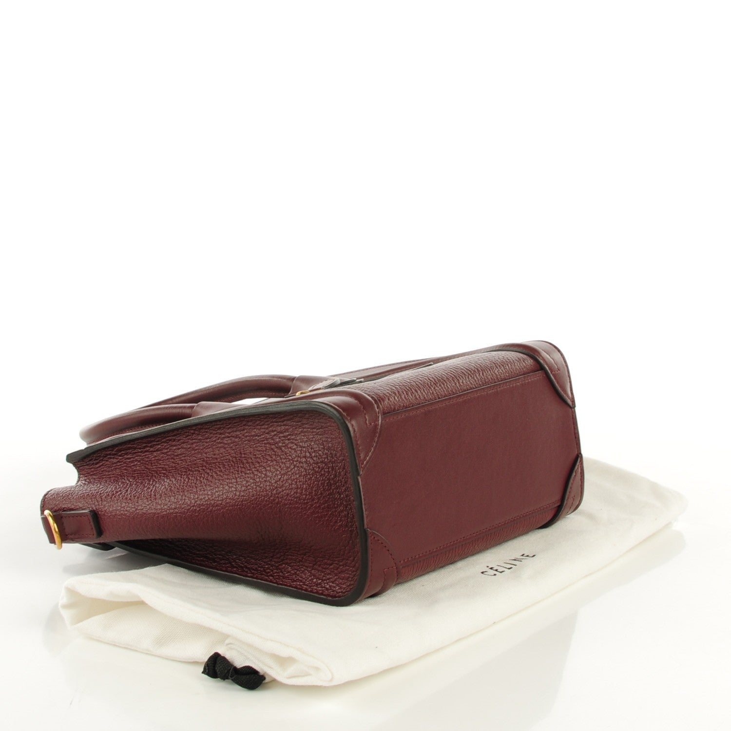 Celine Smooth Calfskin Goatskin Nano Luggage Burgundy 5 of 16