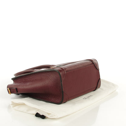 Celine Smooth Calfskin Goatskin Nano Luggage Burgundy 5 of 16