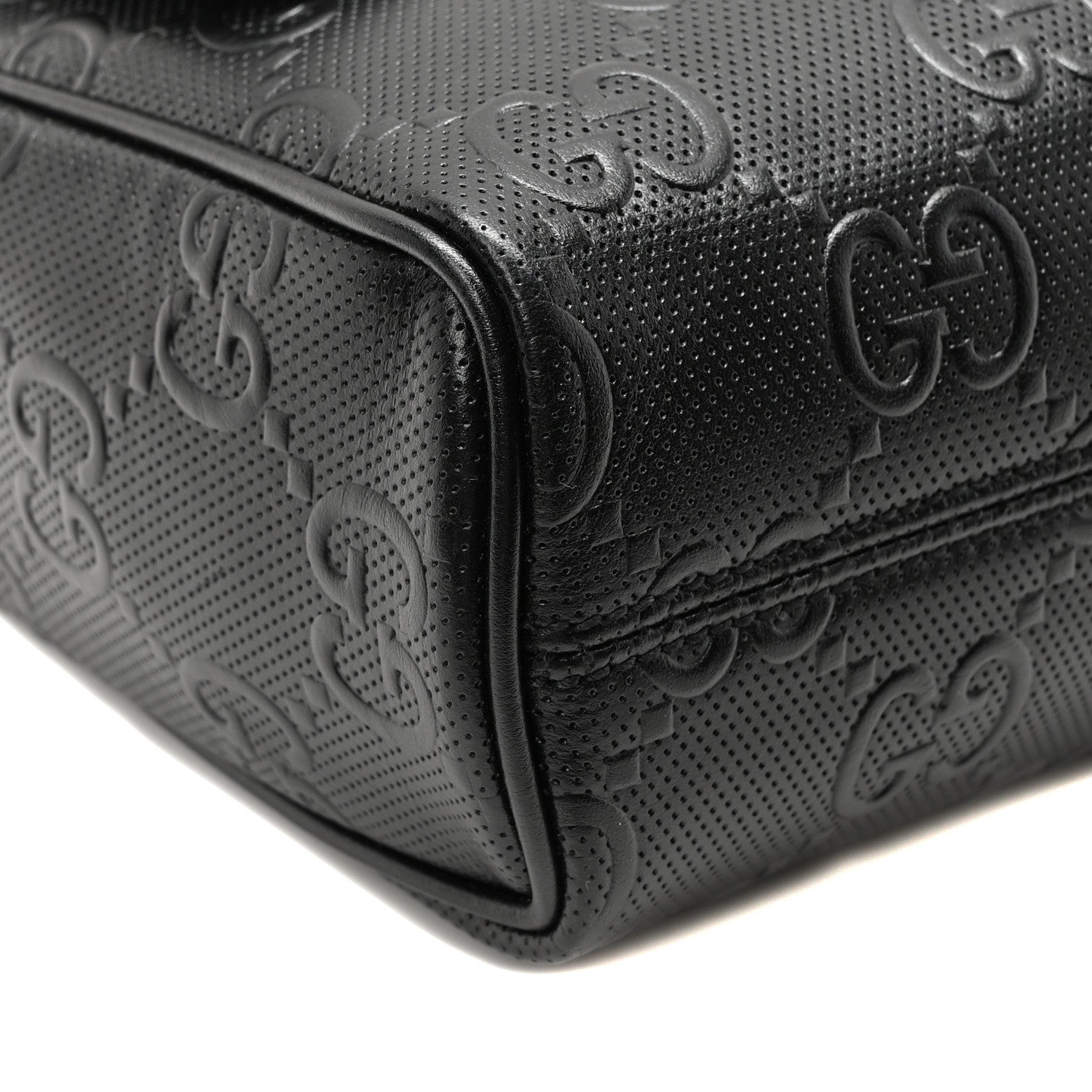 Gucci Calfskin GG Tennis Embossed Shoulder Bag Black 9 of 10
