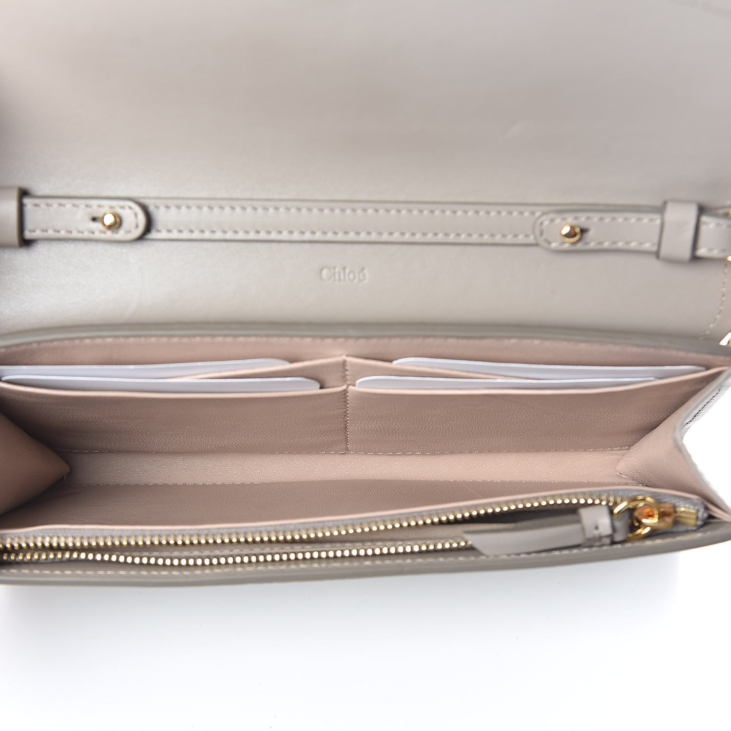 Chloe Grained Calfskin Aby Chain Wallet Motty Grey 5 of 8