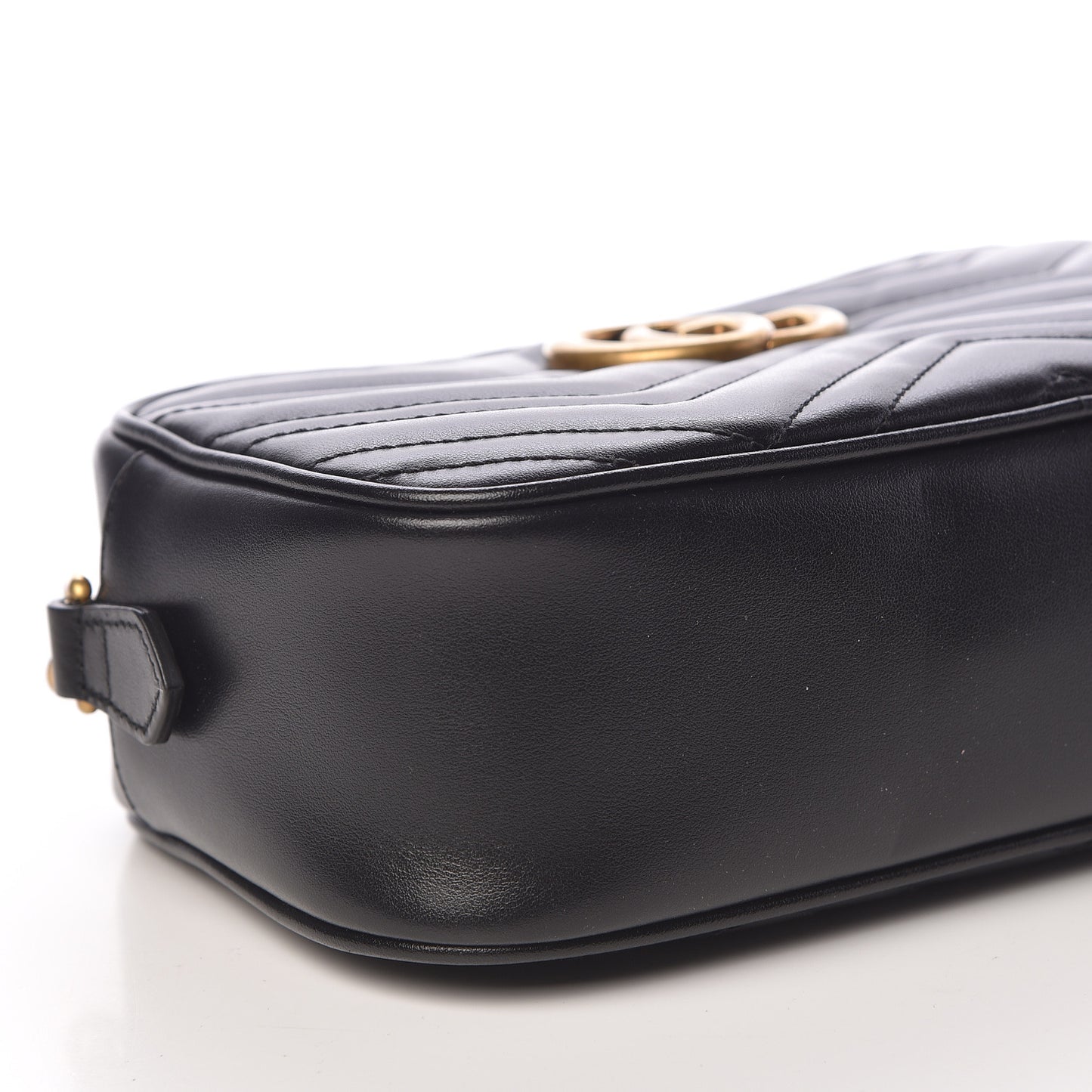 Calfskin Matelasse Small GG Marmont Chain Shoulder Bag Black