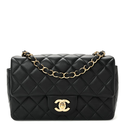 Chanel Lambskin Quilted Mini Rectangular Flap Black 1 of 10