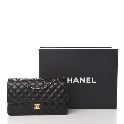 Chanel Lambskin Quilted Medium Double Flap Black 14 of 14