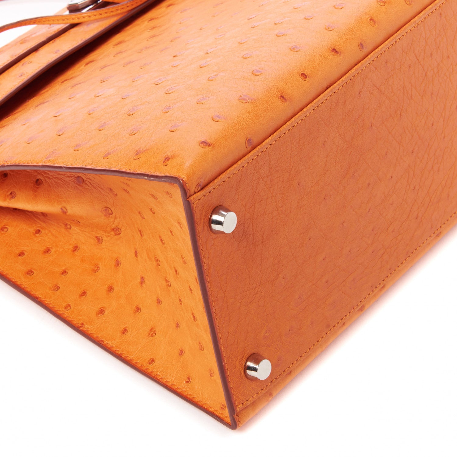 Hermes Ostrich Kelly Sellier 32 Orange 7 of 35