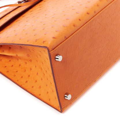 Hermes Ostrich Kelly Sellier 32 Orange 7 of 35